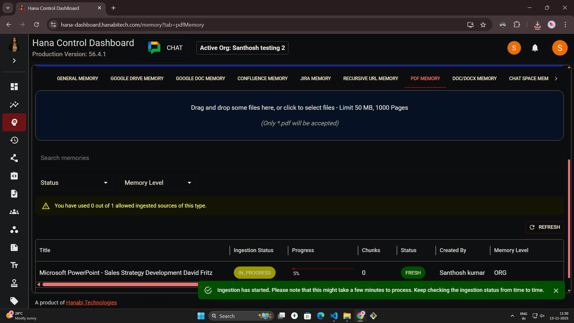 Pdf memory in Hana dashboard