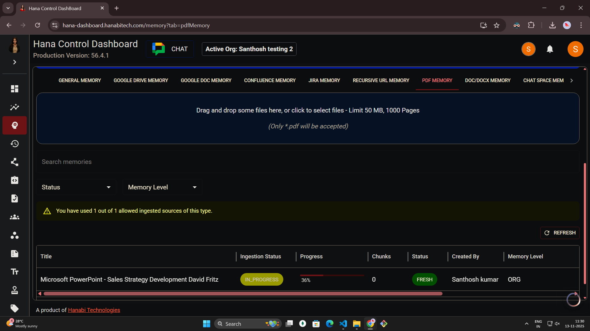 Pdf memory in Hana dashboard
