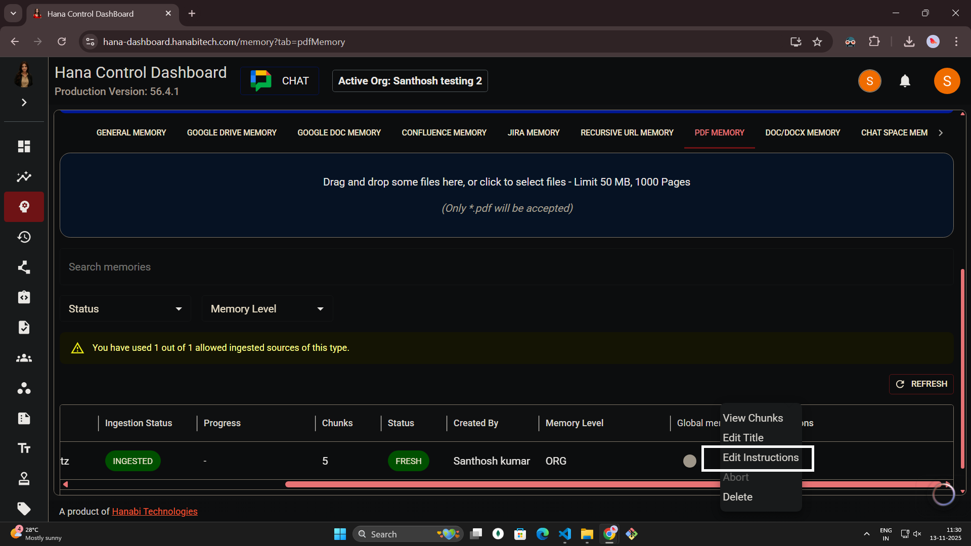 Pdf memory in Hana dashboard