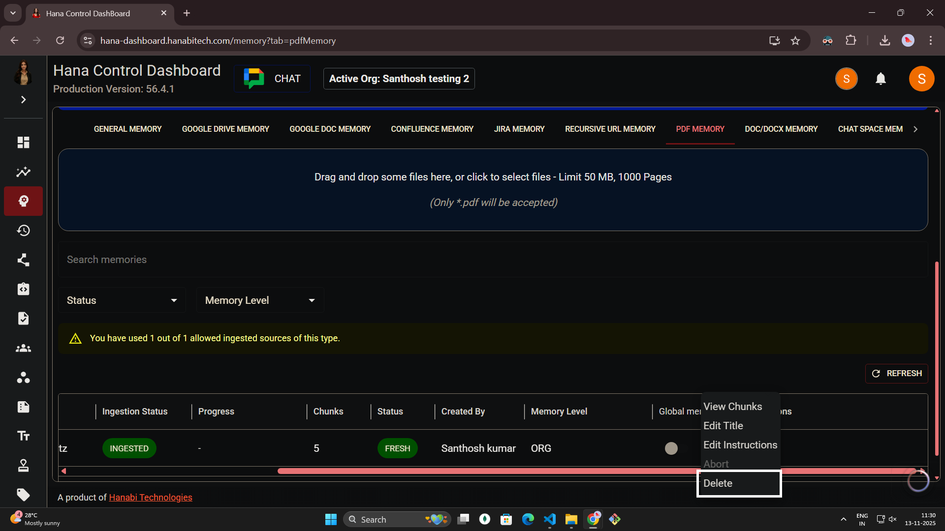 Pdf memory in Hana dashboard