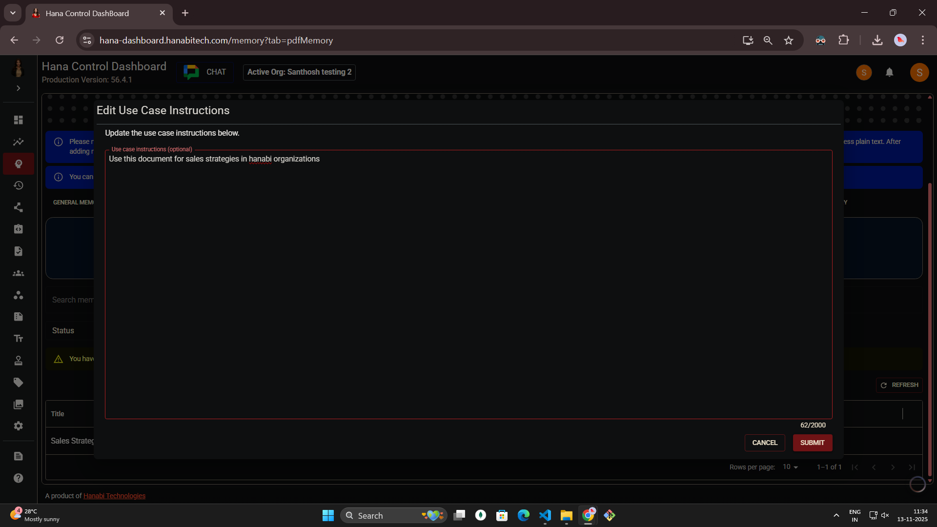 Pdf memory in Hana dashboard