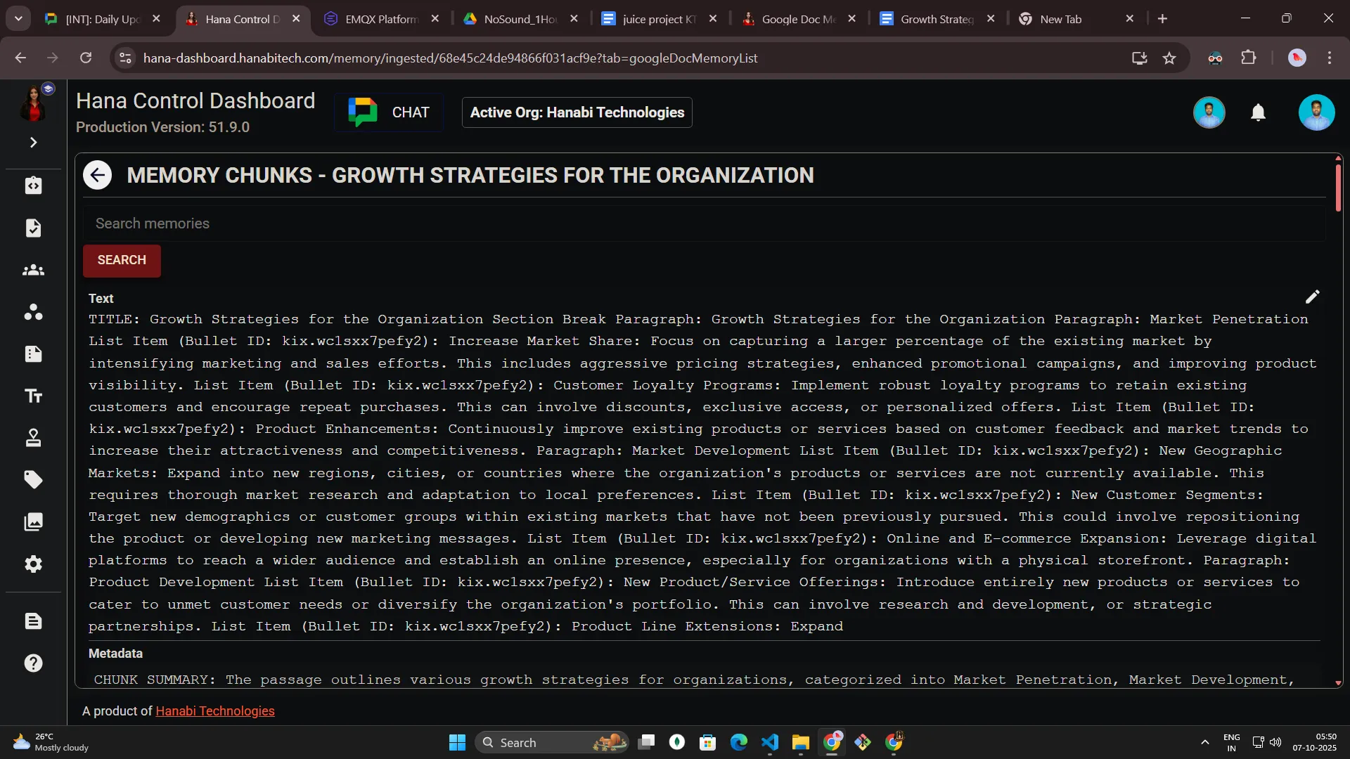 Google Doc memory access permissions for Hana