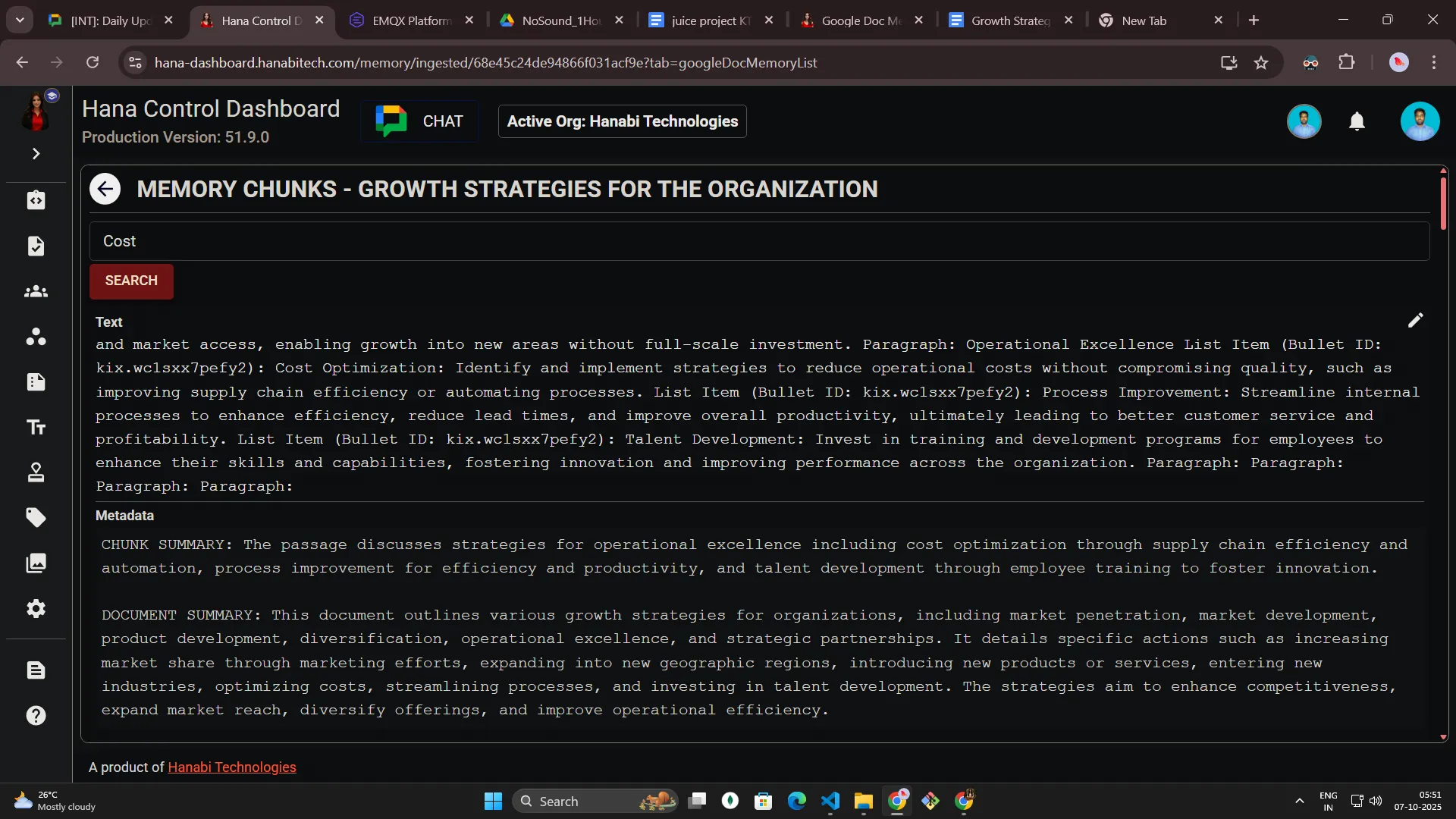 Google Doc memory access permissions for Hana