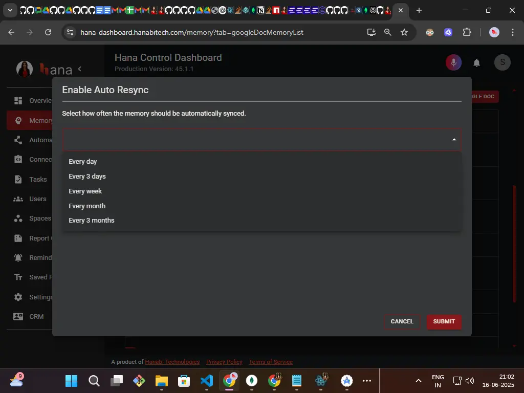 resync timing options