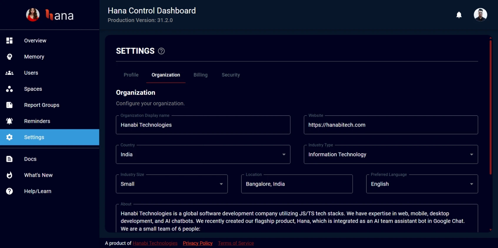 hana-settings-organization