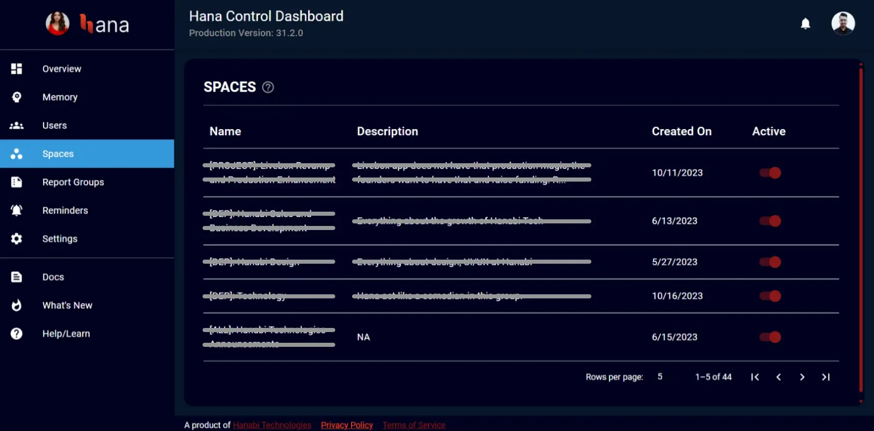 hana-spaces-list