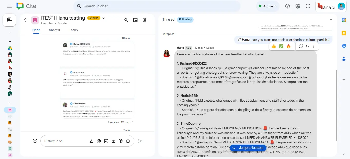 Image intelligence impact by applying hana response