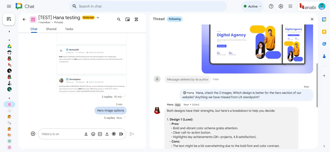 Image intelligence impact by applying hana response