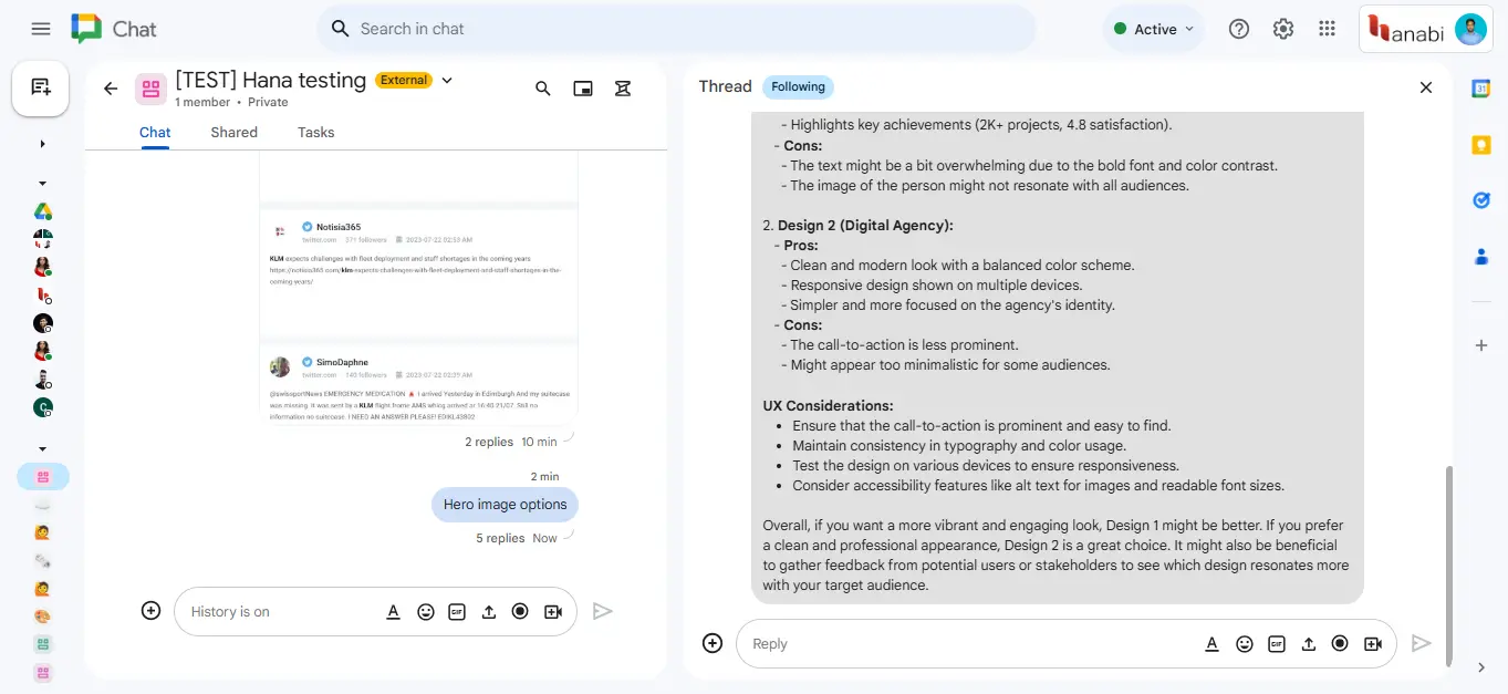 Image intelligence impact by applying hana response